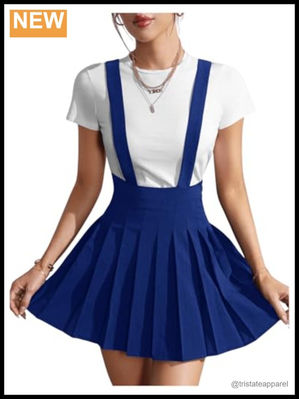 Pleated High Waist A-Line Mini Skirt with Criss Cross Straps